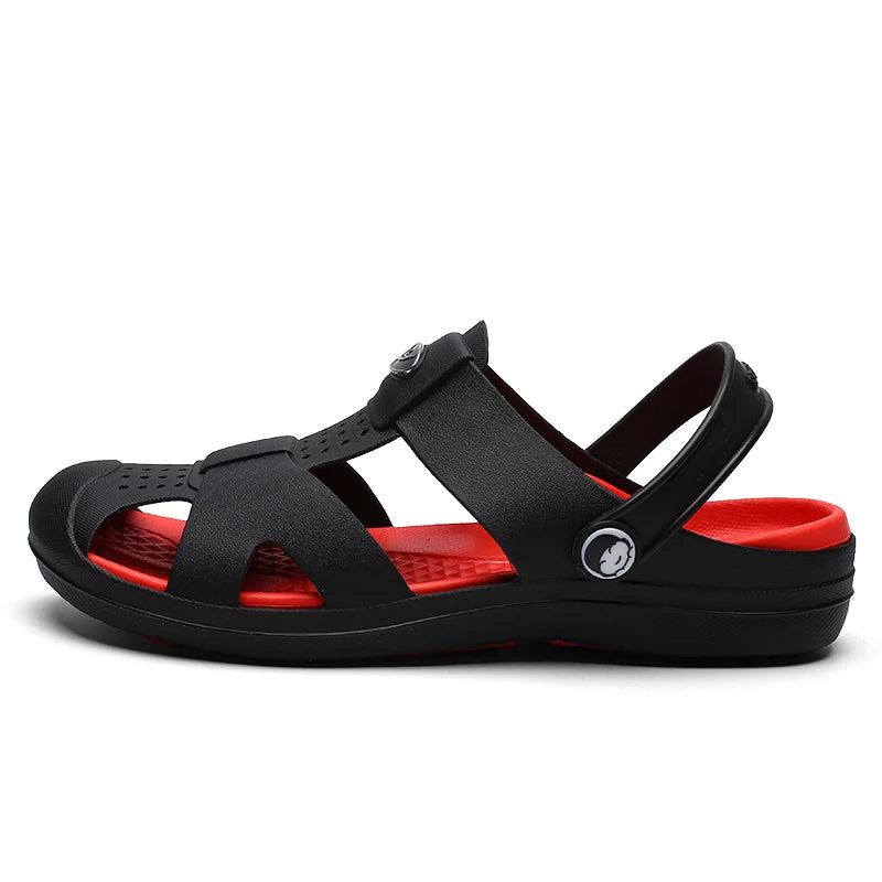 Summer Home Men Slippers Simple Black Shoes Non-Slip Bathroom Beach Slides Flip Flops Outdoor Slippers Size 40-45