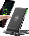 Wireless Charger, 15W Fast Charging Station with Adaptive Light for Iphone and Samsung, Black