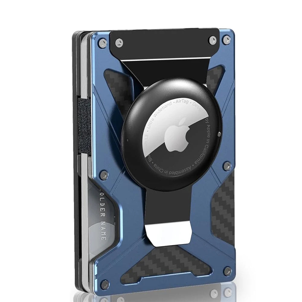 Mag Safe Wallet Money Clip, Air Tag Holder and Money Clip, [With1 Magnetic Sheets], for Magnetic and Non-Magnetic Phones