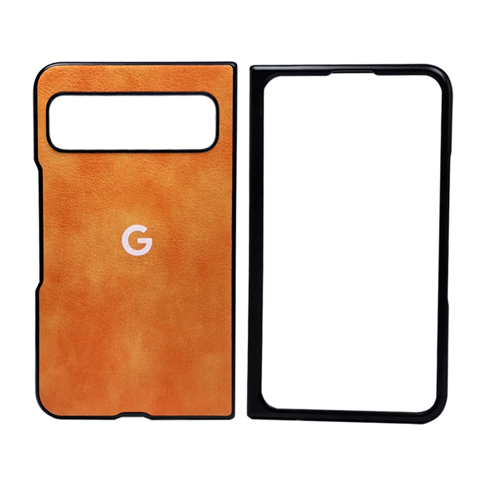 Premium Leather Protective Case for Google Pixel Fold 9Pro - Durable Hard PC and PU Cortex Anti-Skid Shockproof Cover