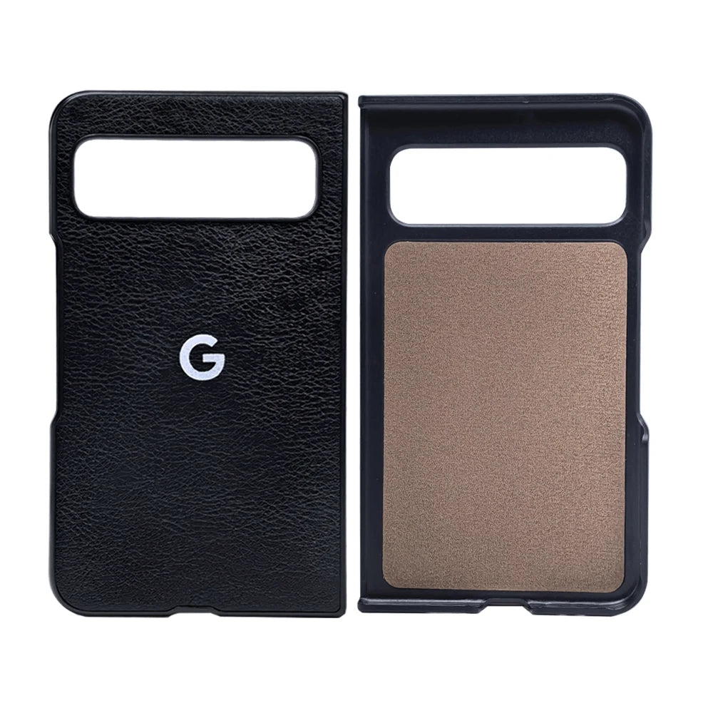 Premium Leather Protective Case for Google Pixel Fold 9Pro - Durable Hard PC and PU Cortex Anti-Skid Shockproof Cover