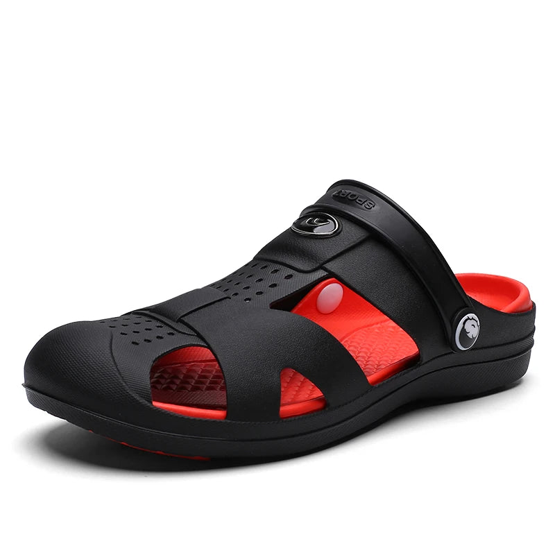 Summer Home Men Slippers Simple Black Shoes Non-Slip Bathroom Beach Slides Flip Flops Outdoor Slippers Size 40-45